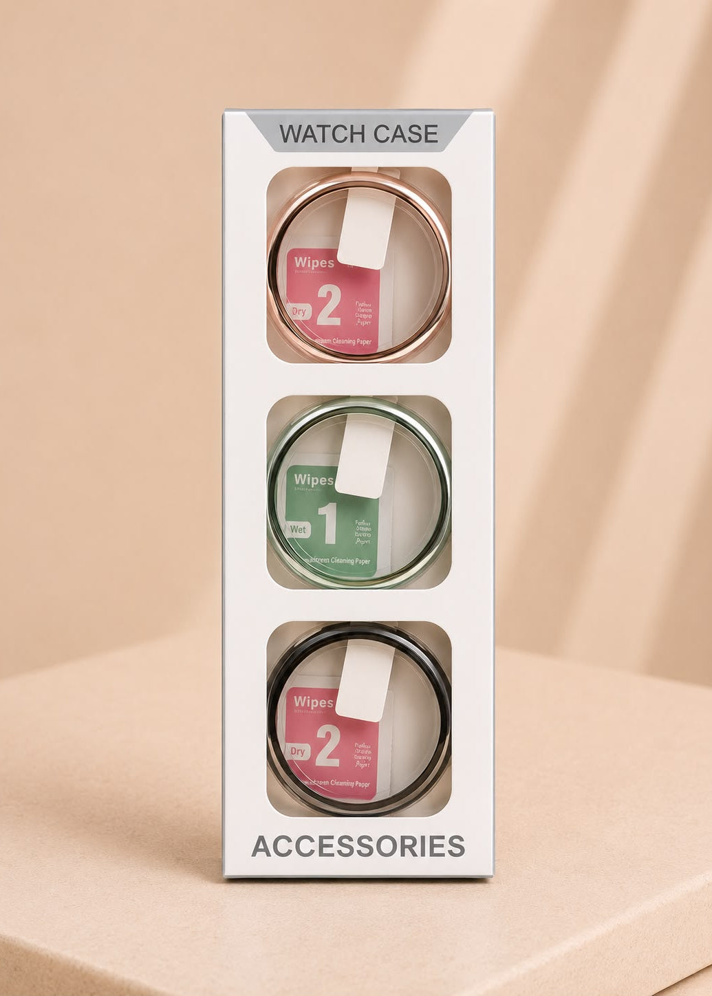 Coques de Protection pour Samsung Galaxy Watch8 – 40 mm – Lot de 3 (Rose Gold, Vert &amp; Noir)